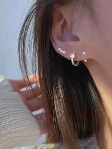 Artificial Zircon Decorated Earrings, Fashionable Earrings for Women & Girls, Trendy All-match & Exquisite Jewelry for Birthday Gift, Earrings Set