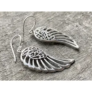 Guardian Angel Wings 925 Silver Earrings