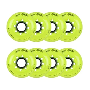 Labeda Roller Hockey Wheels - Addiction 76mm 76A Yellow (8-Pack)