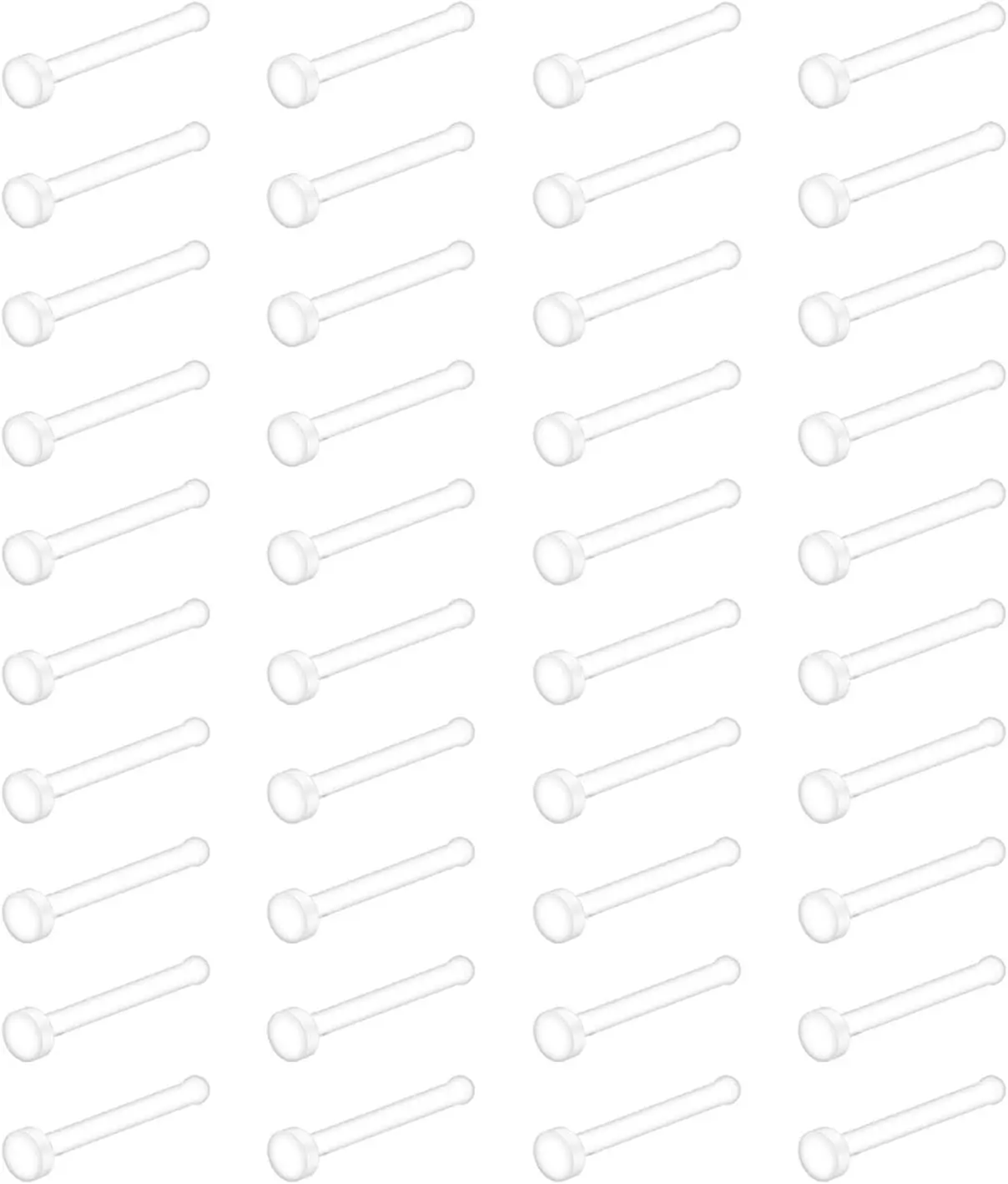 22G 20G 18G 16G Clear Plastic Nose Rings Studs for  Work   Bioflex Straight Nose Stud  Pin Retainer   Top Flat 2mm 40 count