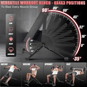 【Summervibes】OppsDecor 900LBS Adjustable Weight Bench - Full Body Workout Incline Decline Flat Utility Bench with Quick Folding, Fast Adjustment, Ideal Gift for Father's Day, Christmas, Arm Exercise Equipment,summervibes outdoorfun