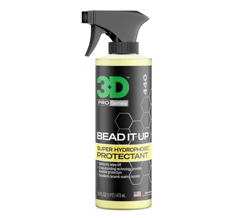 3D Bead It Up Ceramic Coating Booster Spray, Hydrophobic Protective Coat for All Surfaces, Easy Wipe for Mirror Shine, Car Detailing Interior