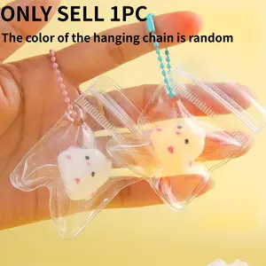 Cute Plastic Chicken Charm Pendant, Eyes Transparent Decoration, Lightweight Durable Bag Keychain Accessory