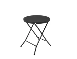 24 inch Round Folding Bistro Table, Black