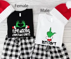 I Love Matching Couples Christmas Shirts, Couple Christmas Pajamas Sweaters, Gingerbread Matching Christmas TShirts, Funny Ugly Sweater Party Tees