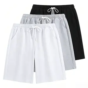 Mens Shorts Athletic Vintage Short Heavyweight Elastic Waist Streetwear  Men Shorts Casual with Elastic Waist Menswear Soft Comfortable Daily Wear