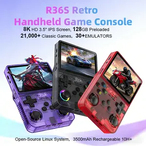 The R36S retro handheld game console, 128GB portable handheld game console, features a 3.5-inch HD screen, is ready to play instantly, easy to carry, and suitable for game enthusiasts. It's the perfect Christmas gift