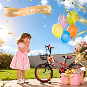Kids Bike for Boys&Girls - 14/16/18 Inches Children's Bicycle with Training Wheels/Basket/Dual Brake Pink/Red