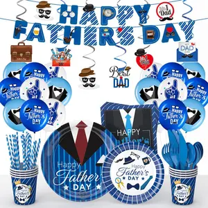 [Father's Day] Birthday Party Decoration Set — Banner, Cake Toppers, Balloons, and Party Favors | A Warm and Wonderful Event Acrylic Sign