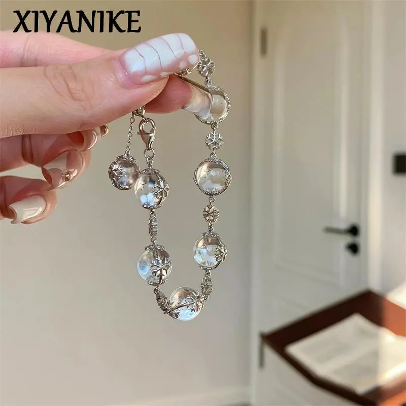 White Crystal Chain Adjustable Bracelet For Women Girl Fashion New Jewelry Gift Party Daily pulseras mujer