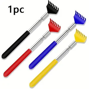 Extendable Claw Back Scratcher, Portable Stainless Steel Telescoping TPR Rubber Grip Back Scratchers for Whole Body, No Battery Required, Body Care