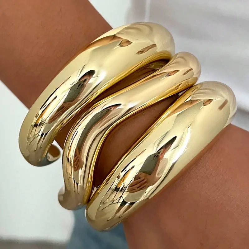 Women's Ccb Resin Bracelet Set, Cuff Bangle Set, Elegant Fashion Design, Lightweight Open-End Style, Perfect for Daily Wear & Special Occasions, Fashionable Bracelet Bracelets Set