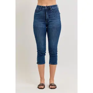 Judy Blue High Waist Tummy Control Capri Denim Jeans 78119