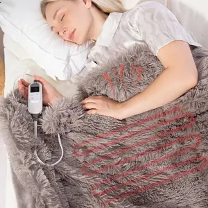 Ultra-Soft Velvet Electric Blanket, Etl Certified, 10 Temperature Settings, 12h Timer, Fast Heating, Heartwarming Gift, Heated Blanket