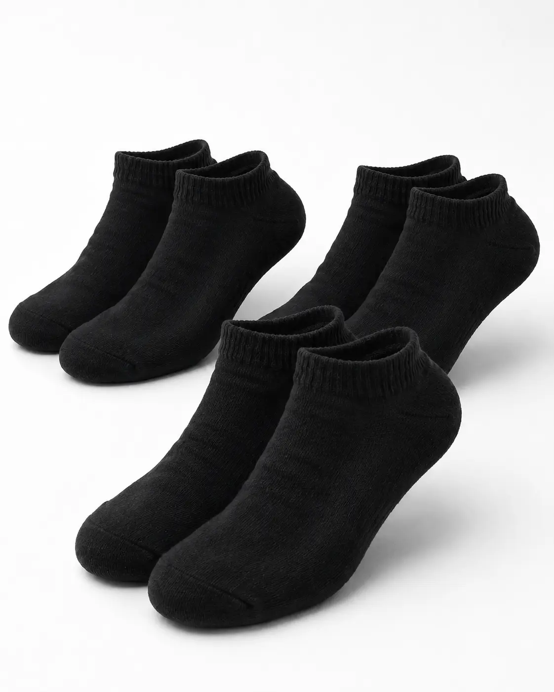 3 Pairs Unisex Lightweight Athletic Socks, Cotton-Blend Sports Socks for Gym, Walking and Everyday Active Wear