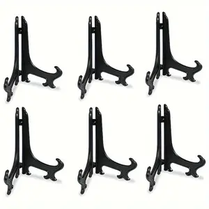 6pcs, Clear Acrylic Easels Display Stands/Plate Stands For Display Photos Holder Picture Frames Or Other Items At Weddings, Birthdays, Home Decoration, Tables