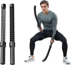 Ropeless Battle Ropes (2-Pack) - Weighted Portable Workout Ropes for HIIT, Cardio & Muscle Training, Perfect Choice for Beginners, Foldable Home Gym Equipment for Men & Women (Black) fitness equipment