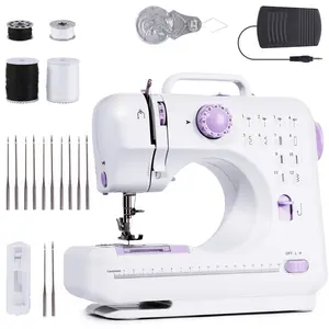 Portable Electric Sewing Machine Pro With 12 Stitches Patterns, Adjustable Speed, Overlock, Multifunctional Home Sewing Machine Parents, Beginners, Hobbyists, Lightweight, Easy To Use, Perfect For Repair, Crafting.Requires Four Batteries For Use (ba