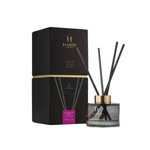 HABIBI NEW YORK Blooming Love Flower Scented Bamboo Reed Diffuser Set - Floral-Bouquet, Woody Pear Aroma - Home Fragrance Freshener for Home Care Supplies