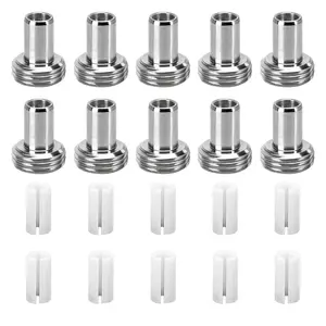 20 count VFL Fiber Optic Visual Fault Locator Replacement  Include 10 count Optical Ceramic Core Tube Sleeve and 10 count Metal Heads Tips Fitting Connectors for Tester Light Meter Network  Tester