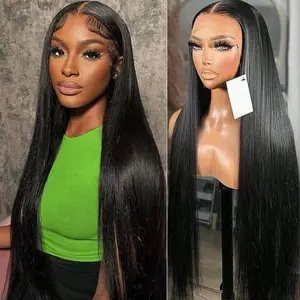 Tuneful 13x6 Lace Front Wigs Human Hair 180% Density HD Transparent Straight Lace Front Human Hair Wigs for Women Natural Black Straight Lace Front Wigs Pre Plucked with Baby hair