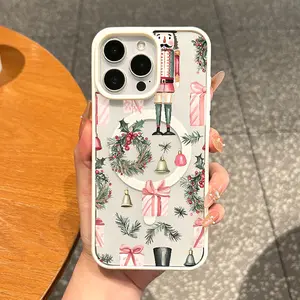 Vintage Magnetic Smartphone Cover - Aesthetic Nutcracker Christmas Design, Lightweight Shockproof TPU Silicone Casing, Scratch-Resistant Waterproof Protector, Tech Accessory, Phone Accessory for iPhone 17,16 Pro Max,15 Plus,14,13,12,11,XS,XR, Accessories,