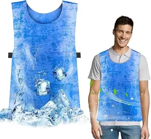 Summer Ice Cooling Vest for Men Women,Reusable Adjustable Cold Vest Fabric Sport Cool Vest Body Ice Vest for Cycling,Running Outdoor Sports Cool Vest in Hot Weather