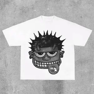 Monster Graphic Cropped T-Shirt for Edgy Streetwear Style, Unisex Cotton Crewneck Top for Daily Outfits and Viral Aesthetic Fashion Looks