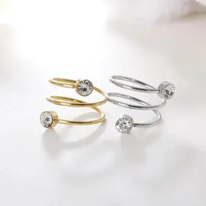 Anillo de estilo Coreano Geométrico de Acero de Titanio