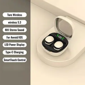5.3 In Mini Wireless Bluetooth Earbuds Headset, HD HIFI Bass Invisible Audio Headphones, Water Proof, Dustproof, Comfortable for Sleep & Work, Fast Chargeable Support