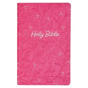 Pearlized Cherry Pink Faux Leather King James Version Gift Edition Bible (Font: 8-point) (No Bible Tabs)