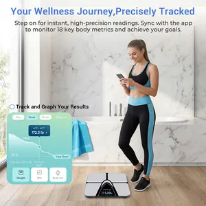 Bluetooth Smart Body Scale, 18 Body Composition Monitor with OKOK APP, Digital Bathroom Scale with LCD Backlight, 400lb Capacity for Weight BMI Body Fat, Home Gym Wellness Tool