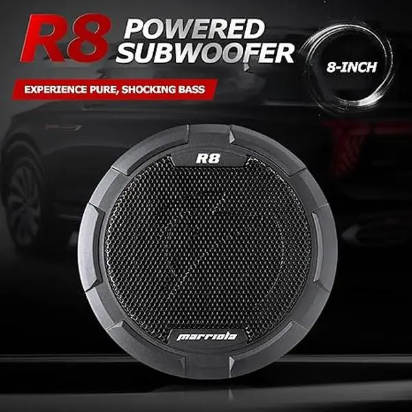 Marriola R8 600W Peak Slim Under Seat Powered Car SubwooferEfficient Heat Dissipation and Slim Profile Marriola R8 600W Peak Slim Under Seat Powered Car SubwooferEfficient Heat Dissipation and Slim Profile