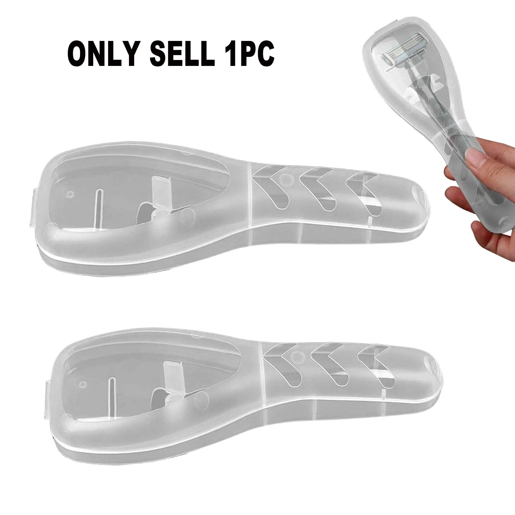 1pc Transparent Razor Case, Black Razor Storage Box, Safe and Portable Travel Razor Case
