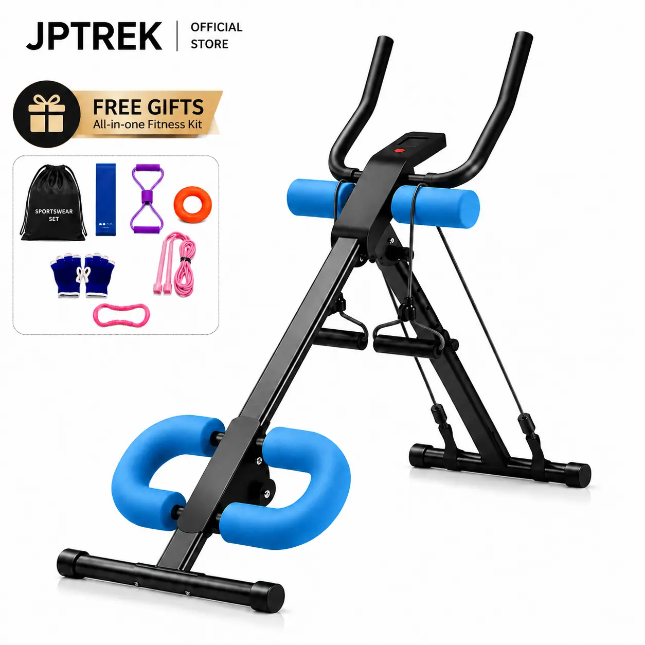 Foldable Ab Trainer with Counter for Home Gym Adjustable Core Workout Machine Foldable Ab Trainer with Counter for Home Gym Adjustable Core Workout Machine