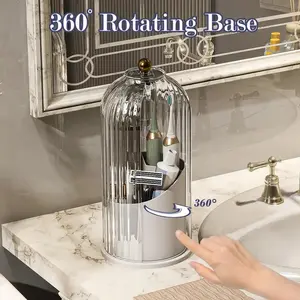 Rotating Electric Toothbrush Holder with Cover, Toothbrush Protector, Dustproof Toothpaste Rack, Bathroom Vanity Storage Box, Organizer, Creative Gift for Father's Day