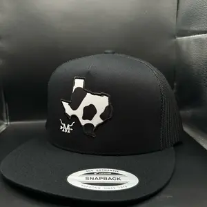 Texas Cowpoke Hat with "SNAPBACK" Label, Snapback Closure, Black Color, Original Design, Made in Texas Cowboy Accessories