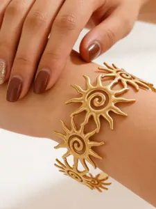 Bohemian Spiral Sun Patchwork Bracelet, Stainless Steel, Embellishments, Unisex, Daily & Wedding Jewelry, Durable, Festival Accessory