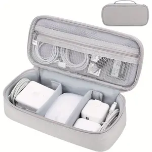 Portable Electronic Travel Storage Bag, Cable Organizer, Charger Holder, Business, School, Office Supplies, Random Zipper, Travel Organization Pouch