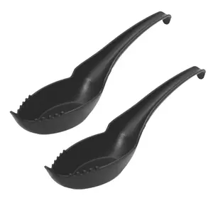 Ramen Terminator, An Uncommon Spoonn, 2 In1 Ramen Noodle Soup Spoon with Fork, the Noodle Snatcher, Food Grade Plastic Ramen Noodle Soup Spoons Flatware (White)