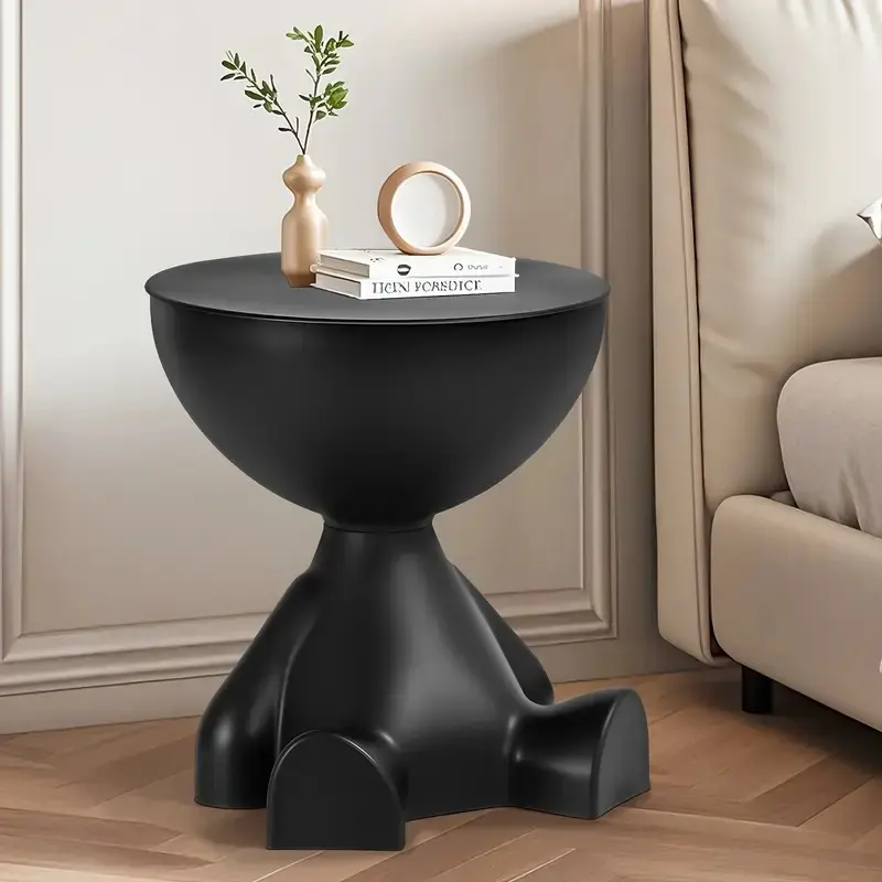 1pc 2-in-1 Bear-Shaped Storage Cabinet - Multi-Functional Organizer, Bedside/Sofa Side Rack, Ideal for Living Room & Bedroom Storage.（39*37cm) Decorative Side Table Modern Nightstand