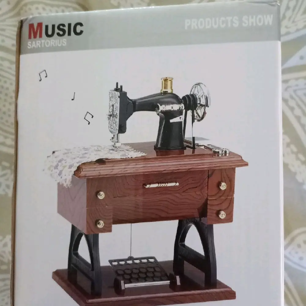Large Sewing Machine Clockwork Music Box