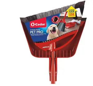 O-Cedar Pet Pro Broom with Step-On Dustpan | Remove 99% with One Sweep | DustPan Removes 3 Times More Pet Hair | Quiet Cleaning Tool for Cat and Dog Owners