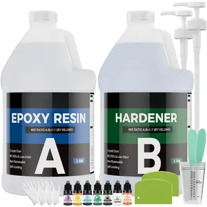 Epoxy  2 Gal, Epoxy  Kit for Beginner & Crafter,  Clear Epoxy  for Casting, Coating,  Making & DIY, Hard Type No Bubble Non-Yellowing Deep Pour (1 Galx2)