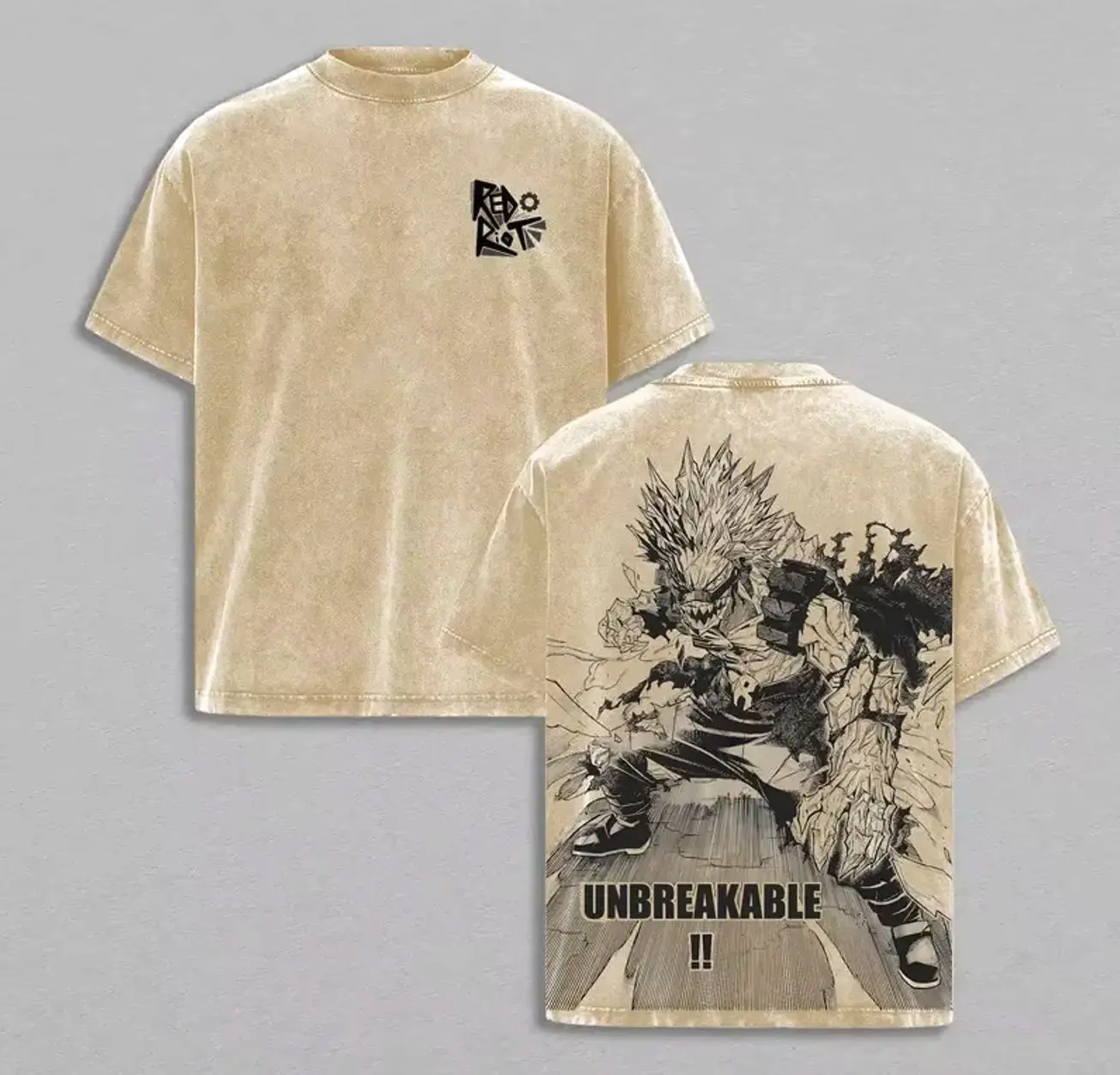 New Eijiro Kirishima Graphic T-shirt Anime My Hero Academia Washed Oversized T Shirt Men Women Clothing Cotton Short Sleeve Tees I