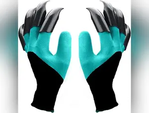 Gardening Gloves with Claws Digging Planting Protective Latex Gloves Durable Waterproof Prick-proof Permeable Home Labor Gloves
