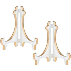 2 Pack 5inch White  Thicken  Easels Display Stand Plate Stand Holder display Pictures Frame ,Decorative Plates, and Artworks