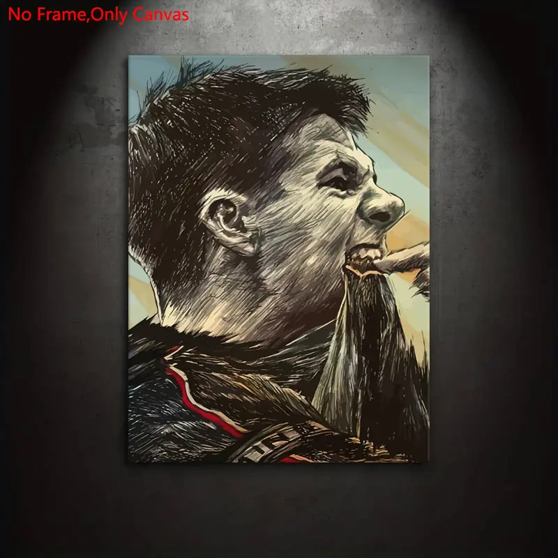1 piece/set frameless canvas painting print poster, modern oil painting style art, Steven Gerrard, a perfect gift for football culture enthusiasts, ideal gift for bedroom, living room, dorm hallway, kitchen, mural, wall decoration, room decoration