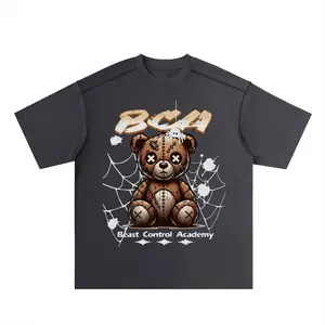BCA TEDDY Beast Control Academy T-Shirt with Spider Web Design and Teddy Bear Graphic