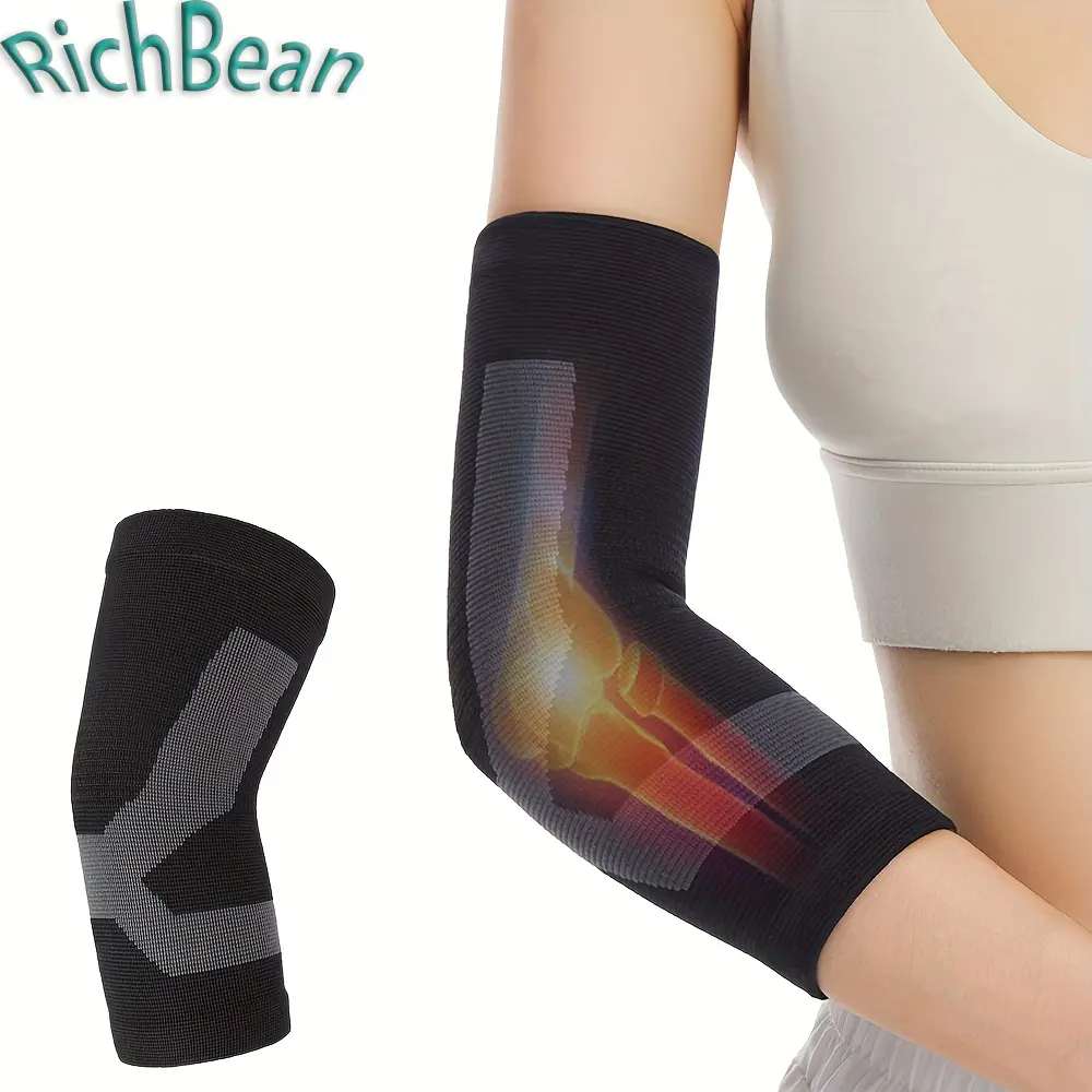 1 Pair Compression Elbow Sleeve for Men & Women, Elbow Support Brace for Basketball, Tennis, Golf, Weightlifting & Gym Workout, Breathable Elastic Arm Sleeve, Sports Compression Sleeve for Pain Relief, Joint Protection& Outdoor Activities